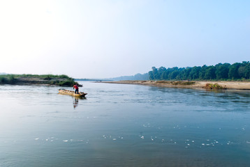 Fototapeta na wymiar Flussfahrt Nepal Chitwan