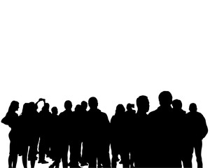 Naklejka premium Big crowds people on white background