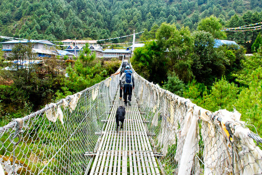 Brücken in Nepals Berge