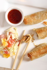 Spring roll with meat filling