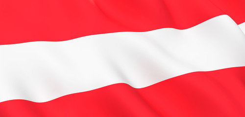 National Fabric Wave Closeup Flag of Austria