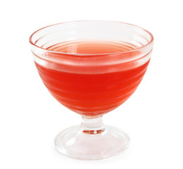 Gelatin dessert in bowl. Isolated with clipping path.