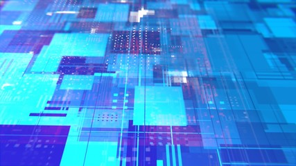 Abstract technology background concept.Speed movement pattern and motion blur over dark blue background.