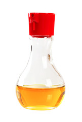 Olive Oil Cruet with Oil. Isolated with clipping path.