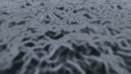 3d rendering. Blue Deep into to sea. Underwater scene with bright beam pass through the surface.