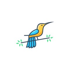 Obraz premium Humming Bird Colorful Designs Concept illustration Vector Template