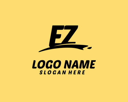 EZ Initial with splash logo vector