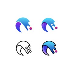 Circle Water Colorful Concept Designs Illustration Vector Template.