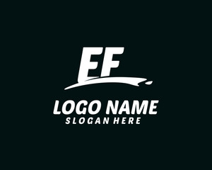 EF Initial with splash logo vector