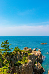  The coastal cliff "Tojinbo". In Anto, Mikunicho, Sakai City, Fukui Prefecture, Japan
