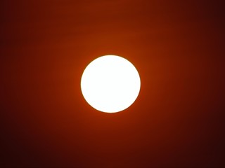 Red sun in the evening