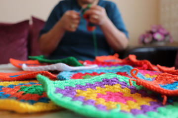 Colourful knitting patterns and knitting ropes