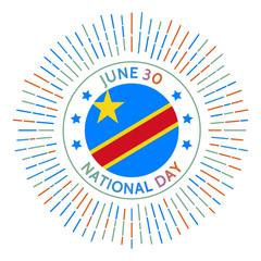 DR Congo national day badge. Independence from Belgium in 1960. Celebrated on June 30.