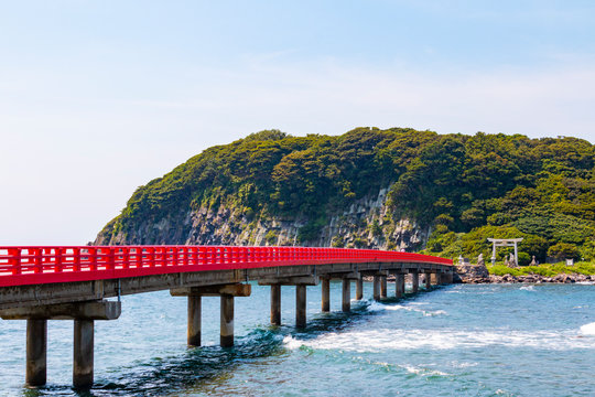 Oshima island and Oshima Bridge. Anto, Mikunicho, Sakai City, Fukui Prefecture