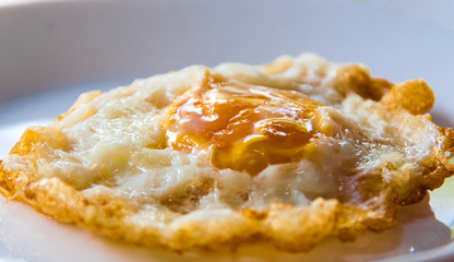 Breakfast fried eggs with Vitamins and high nutritional value.