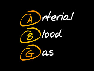 ABG - Arterial Blood Gas acronym, medical concept background