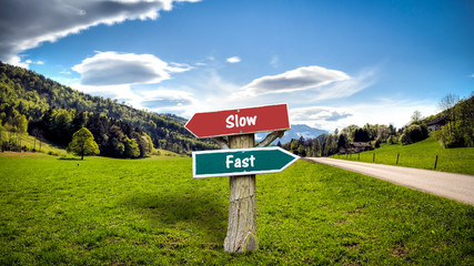 Street Sign to Fast versus Slow