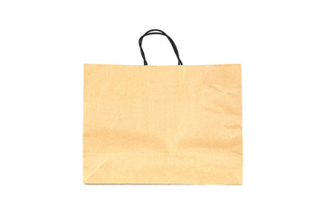 Paper shopping bag isolated on white background.