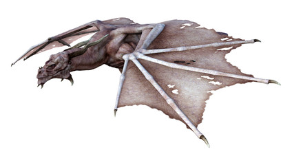 3D Rendering Fairy Tale Dragon on White