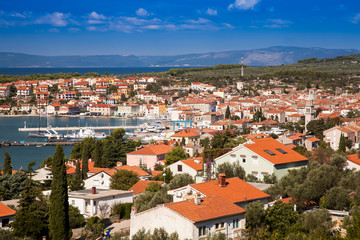 Naklejka na ściany i meble View onto the port of Cres, Croatia, Europe