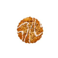 Biscuits sprinkled with grains isolated on a white background