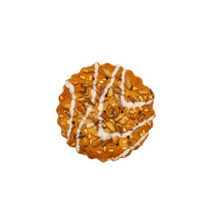 Biscuits sprinkled with grains isolated on a white background