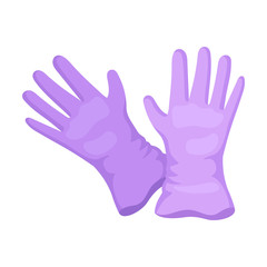 Purple gloves. Vector illustration on a white background.