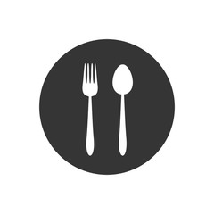 Fork and spoon icon, vector, flat design illustration