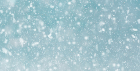 snowflakes on dark sky. Winter background