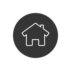 House line icon with door, outline design vector