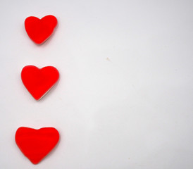San Valentín Tres corazones. Fondo para una tarjeta