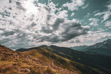 Autumn in the Dolomites, panoramic view
