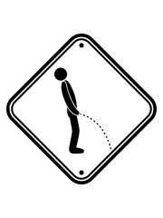 toilette pissen hinweisschild warnung schild achtung im stehen pinkeln klo erleichtern wasser flüssigkeit piktogram clipart logo design cool lustig party feiern spaß team crew mann