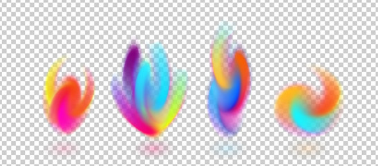 Abstract colorful fire flame flower vector logo 