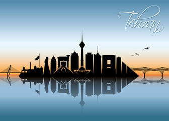 Tehran skyline - Iran - vector illustration