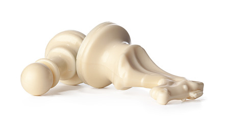 White chess piece isolated on white background