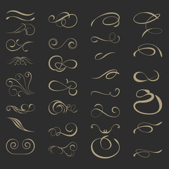 Vintage Calligraphic Page Design Elements Set 3