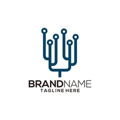 Tree tech logo vector for your company