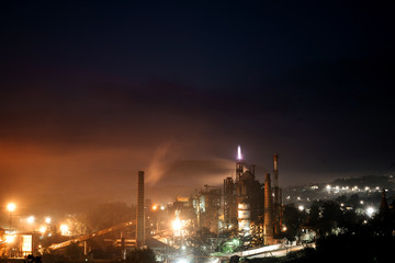 Giant industrial plant. Night view