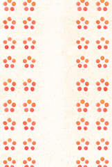 和柄ハガキデザイン　和風の梅模様　オレンジ