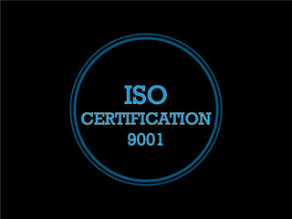 ISO 9001 Certification Logo in blau mit Hintergrund