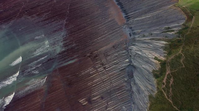 Zumaia flysch geological strata in Sakoneta beach, Basque Country