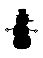 silhouette schatten schneemann bauen basteln winter schneekugel zylinder hut karotte nase comic cartoon clipart design kalt freundlich lustig schnee eis