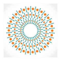 TTIP - Transatlantic Trade and Investment Partnership. Europe and USA association. Trade union. Brochure or circle frame design.