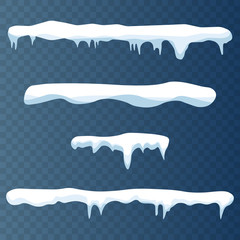 Snow ice cap on transparent background