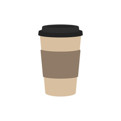 Reusable coffee mug flat style