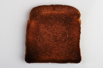 One slice of burn toast bread