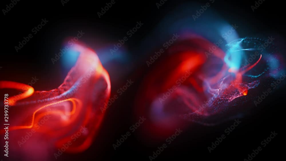 Canvas Prints 4k fluid particles. liquid glowing multicolor neon dust. fluid animation. abstract background