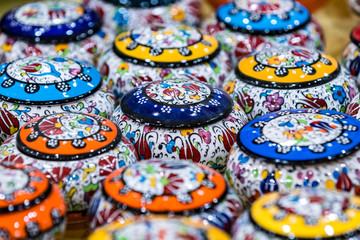 Fototapeta na wymiar Traditional Turkish decorative ceramics for interior decoration