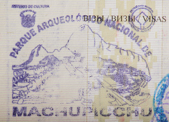 Stamp of machu picchu